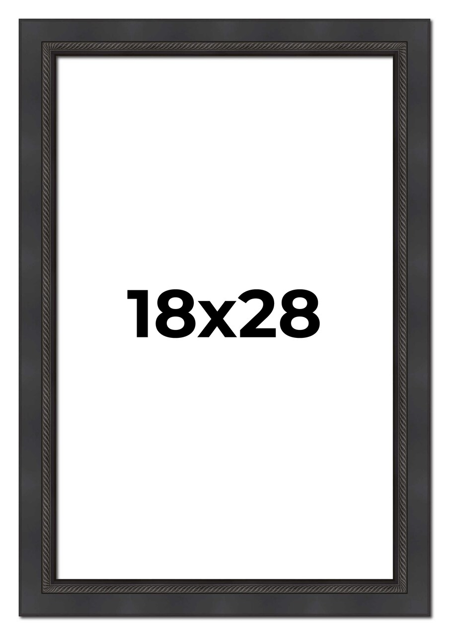 18x28 Traditional Picture Frame with UV-Resistant Acrylic & Acid Free Backing, Available in 3 Finishes - Black, Brown, Gold